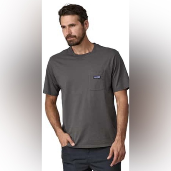 Patagonia Men’s Slim Fit Pocket Tee Gray-Organic Cotton/Recycled Polyester-XL - Picture 1 of 7